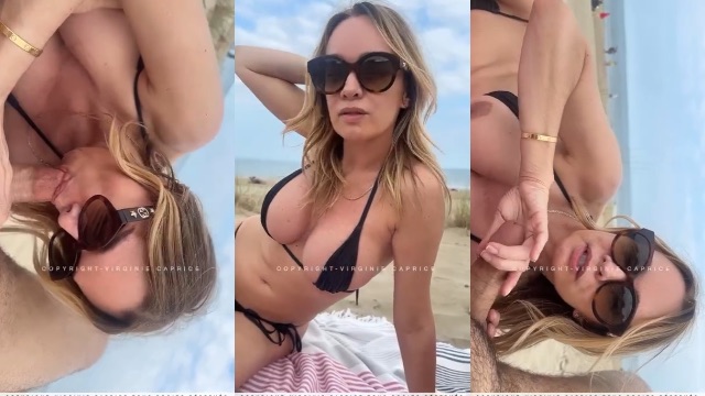 Virginie Caprice Sextape 146 Svuota le Palle in Spiaggia in Pubblico Video Porno Leaks Borntobefuck