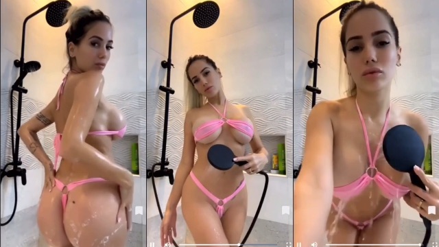 Manon Marsault Nuda Hot Bikini Rosa in Vasca Capezzoli Trasparenti Video Leaks Borntobefuck