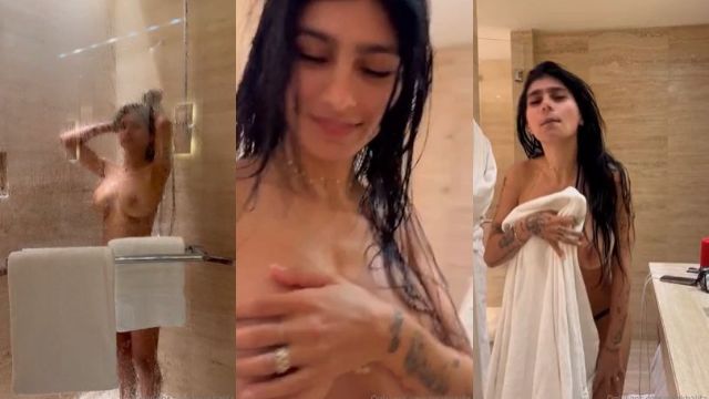 Mia Khalifa Nua Toca os Seios e se Ensaboa no Chuveiro Vídeo Pornô Vazado Borntobefuck