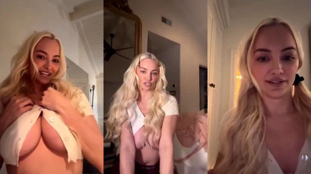 Lindsey Pelas Nude Führt Eine Sexy Livestream Show in Ihrem Wohnzimmer auf Geleakte Videos Borntobefuck